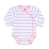 Baby Kimono Side Snap 3 Pc Girl Long Sleeve Bodysuit Set