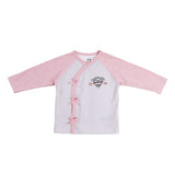 Baby Girl 3-Piece Set. Size Preemie, Girl Pajama Bundle Includes Pink Heart Long-Sleeve Kimono Style Top, White-Stripes Footed Pants and Matching Hat Jammies Outfit.
