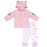Pink Baby Hoodie with 3D Bear Ears