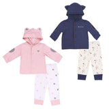 Baby Boy-Girl Twin Matching Hoodies with Ears