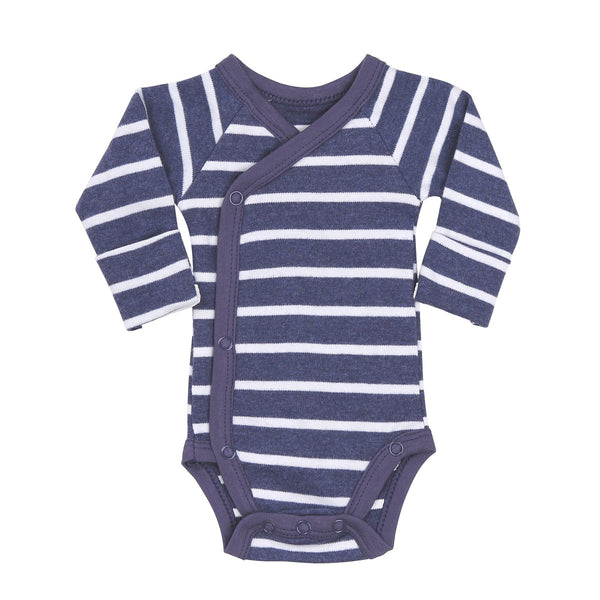 Aden & Anais Ultramarine Stripes Long Sleeve Kimono One-Piece - Cotton  Muslin! unisex (bambini)