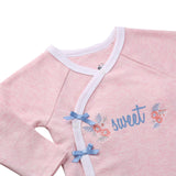Newborn Girl Clothes Nb Footed Pants Long Sleeve Kimono Shirt Baby Layette Set 0m Heather Pink