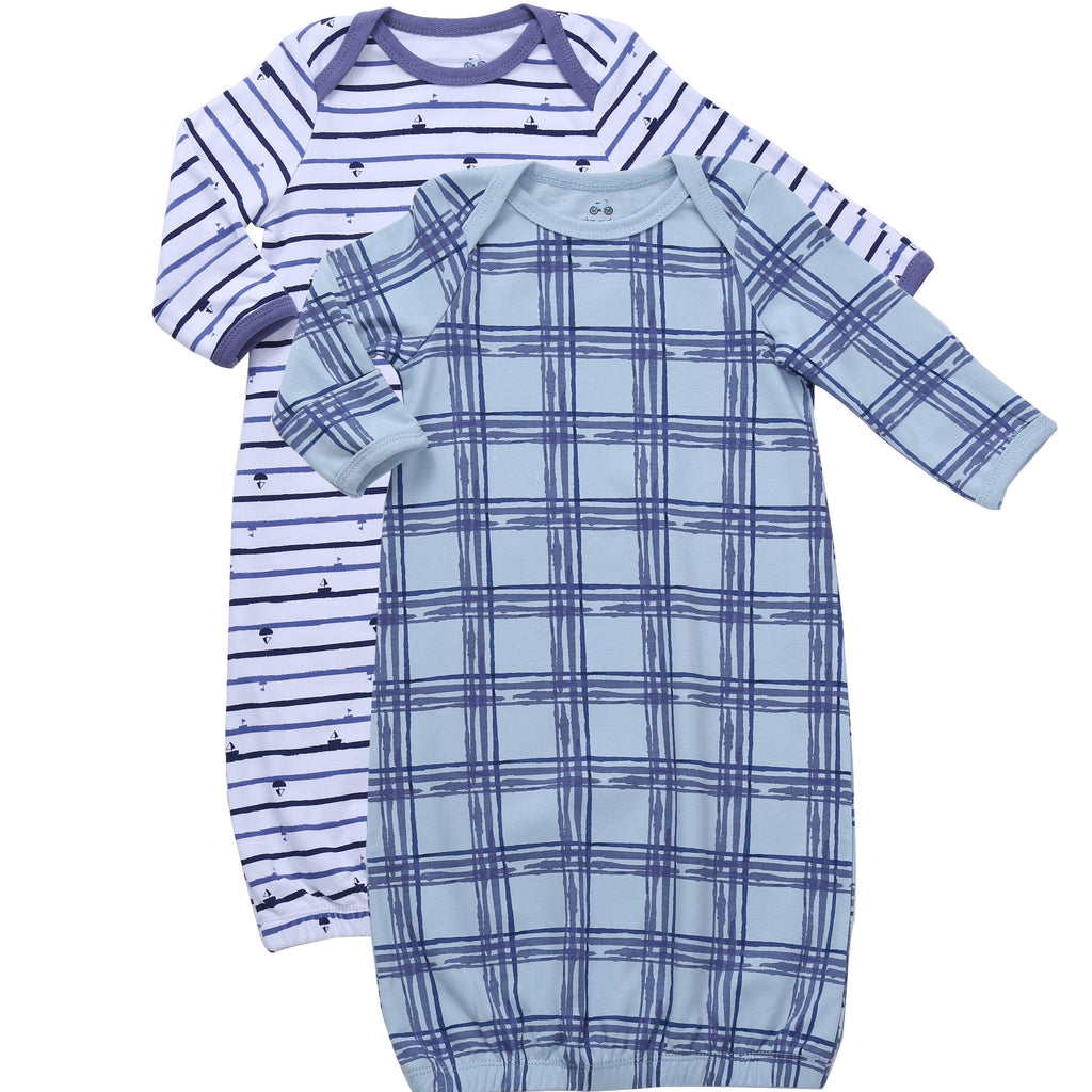 Asher & Olivia Baby Gowns Baby Sleeper 2 Pc Boy Night Gown Wearable Blanket