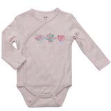 Baby Kimono Side Snap 3 Pc Girl Long Sleeve Bodysuit Set…