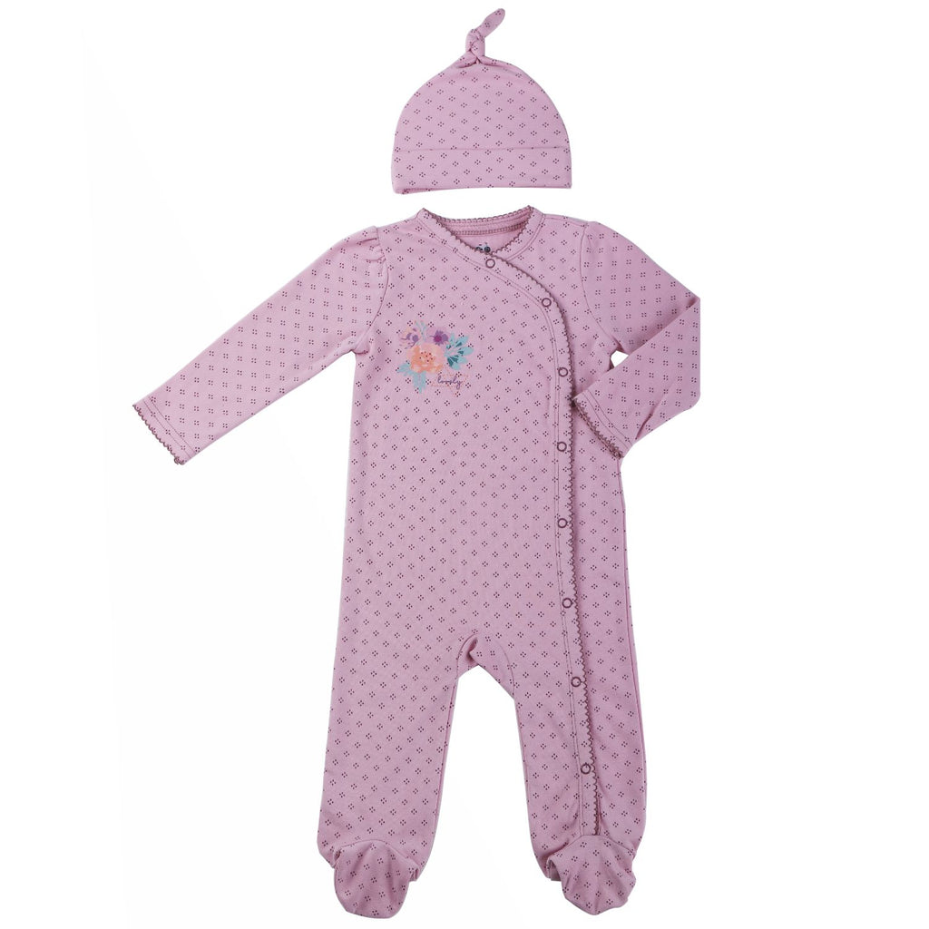 Asher & Olivia Footed Pajamas for Girls Side Snap Sleepers