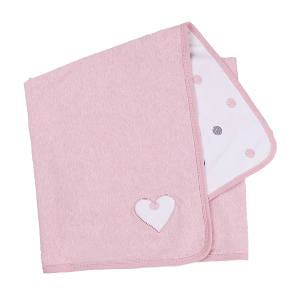 Dusty Heather Pink Blanket with Heart Patch