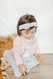 Baby Girl 3-Piece Set. Size Preemie, Girl Pajama Bundle Includes Pink Heart Long-Sleeve Kimono Style Top, White-Stripes Footed Pants and Matching Hat Jammies Outfit.