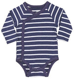 Baby Boy 3-Pack Long-Sleeve Kimono Bodysuit Set, Infant Boy Bundle Includes Blue Fox Onesie, Arrow Bodysuit and Navy-Striped Outfit