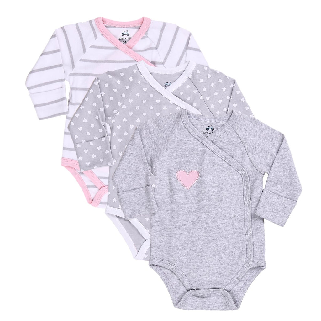 Baby Bodysuit Onesie in Set of 3 Designs (Preemie and 0-3M Style)