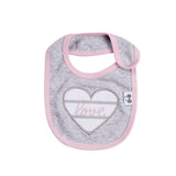 Cotton Bib with Water Resistant Lining and Heart Design