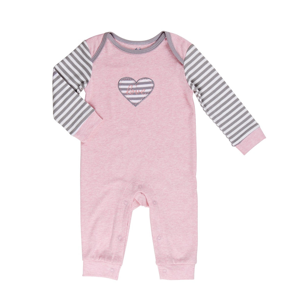 Baby Romper with Envelope collar and striped sleeves