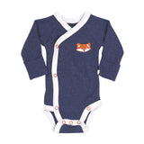 Asher and Olivia Baby Boy's 3-Pack Long-Sleeve Kimono Bodysuit Set -Side Snap Infant Bundle