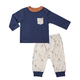 Baby Outfit with Navy Tee w/ Pocket and Arrow Print Pants