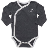 Baby Boy's 3-Pack Long-Sleeve Kimono Bodysuit Set -Side Snap Infant Bundle