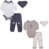Baby Boys Twin Outfits Long-Sleeve Pant Bib Clothes Set