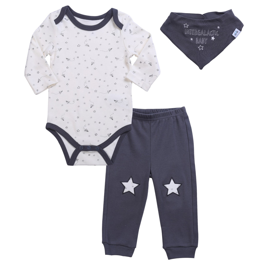 Unisex Newborn Clothes Long Sleeve Bodysuit Pant Cute Bib Outfit Gifts Sets