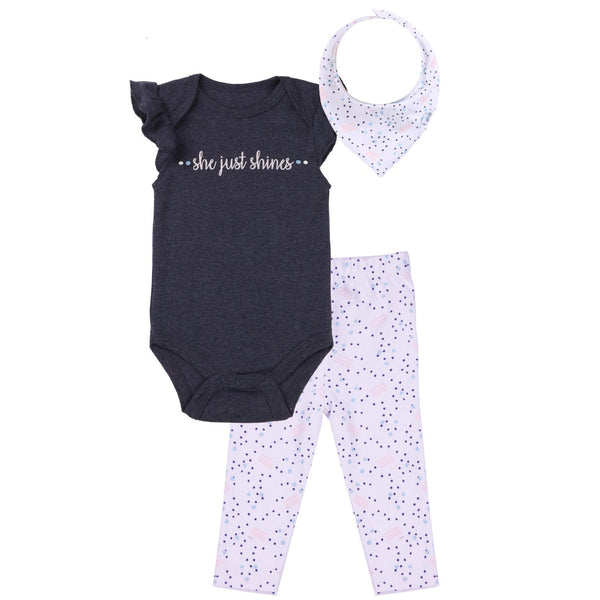 Baby Girl Outfits Short-Sleeve Pant Bib Clothing Set