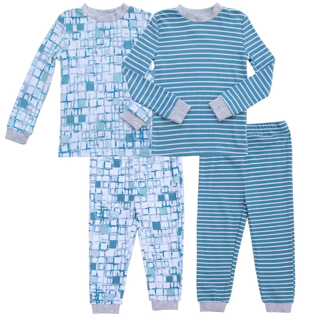 Asher and Olivia Boys Pajamas Toddler Pjs Set Pants Sleepers for Kids Sleepwear Organic Cotton