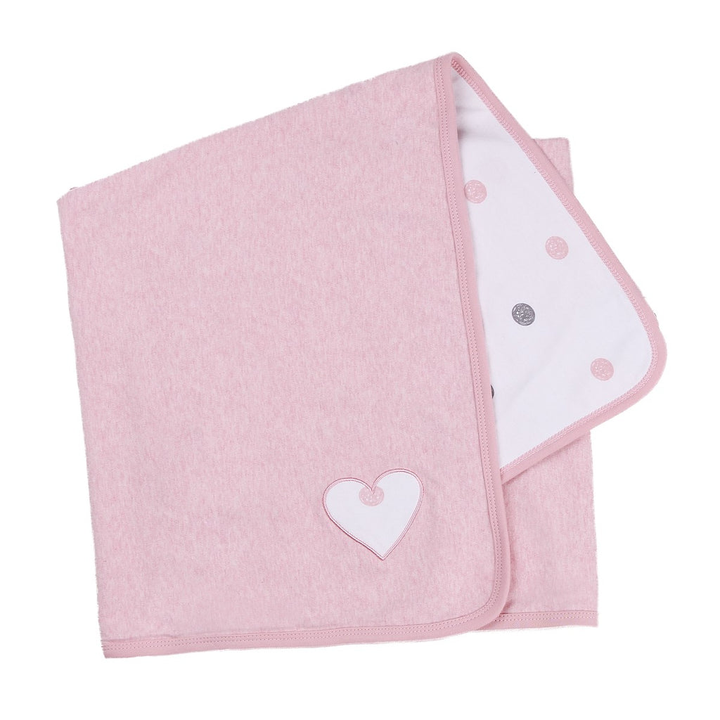 Dusty Heather Pink Blanket with Heart Patch